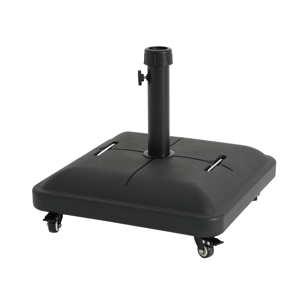 90-Pound Square Outdoor Umbrella Base with Wheels – Resin & Concrete