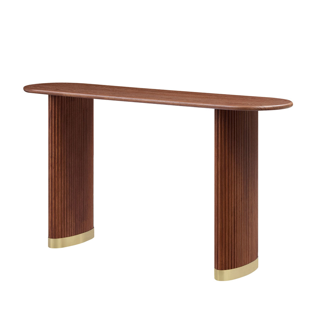 Modern Entryway Console Table with Stainless Steel Legs - Brown or Black