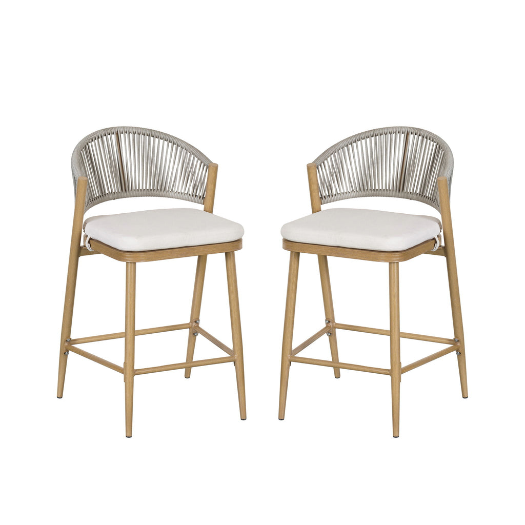 Outdoor 26" Counter Height Metal Frame Counter Stools