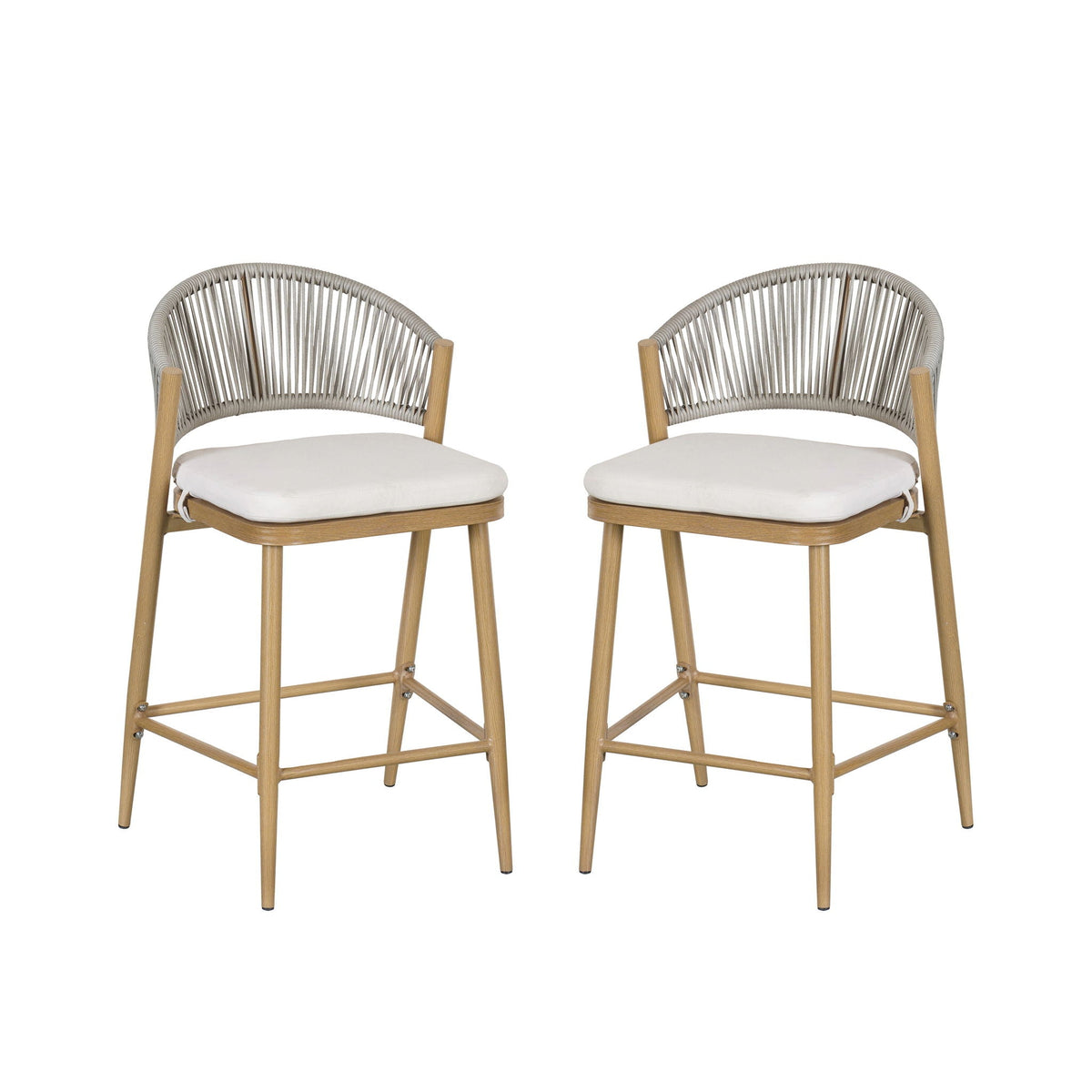 Outdoor 26" Counter Height Metal Frame Counter Stools