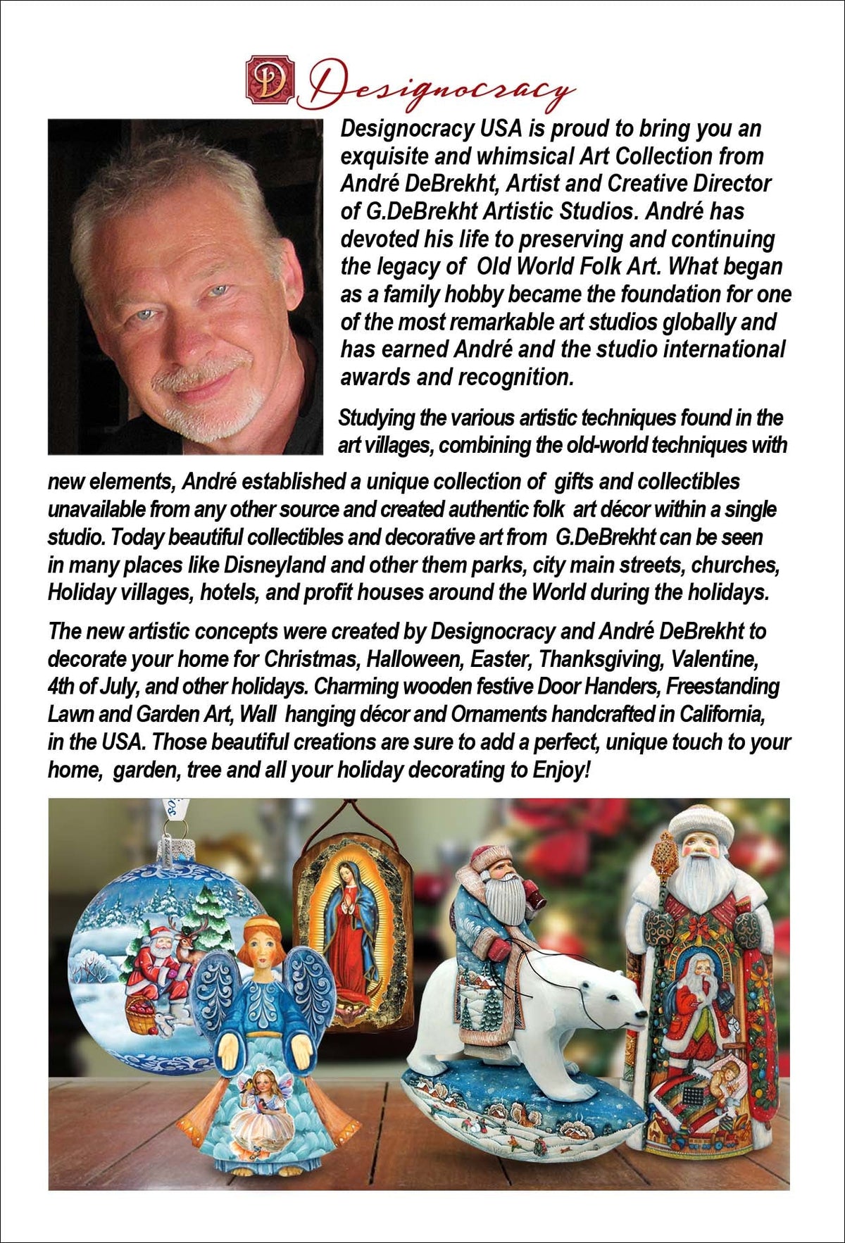 12 Days of Christmas Wreath Wooden Ornaments by G. Debrekht - Christmas Decor - 8185313