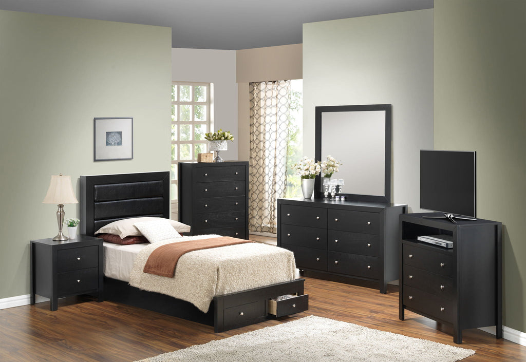 Elegant Storage Bed with Ample Storage - Dark Brown or Black