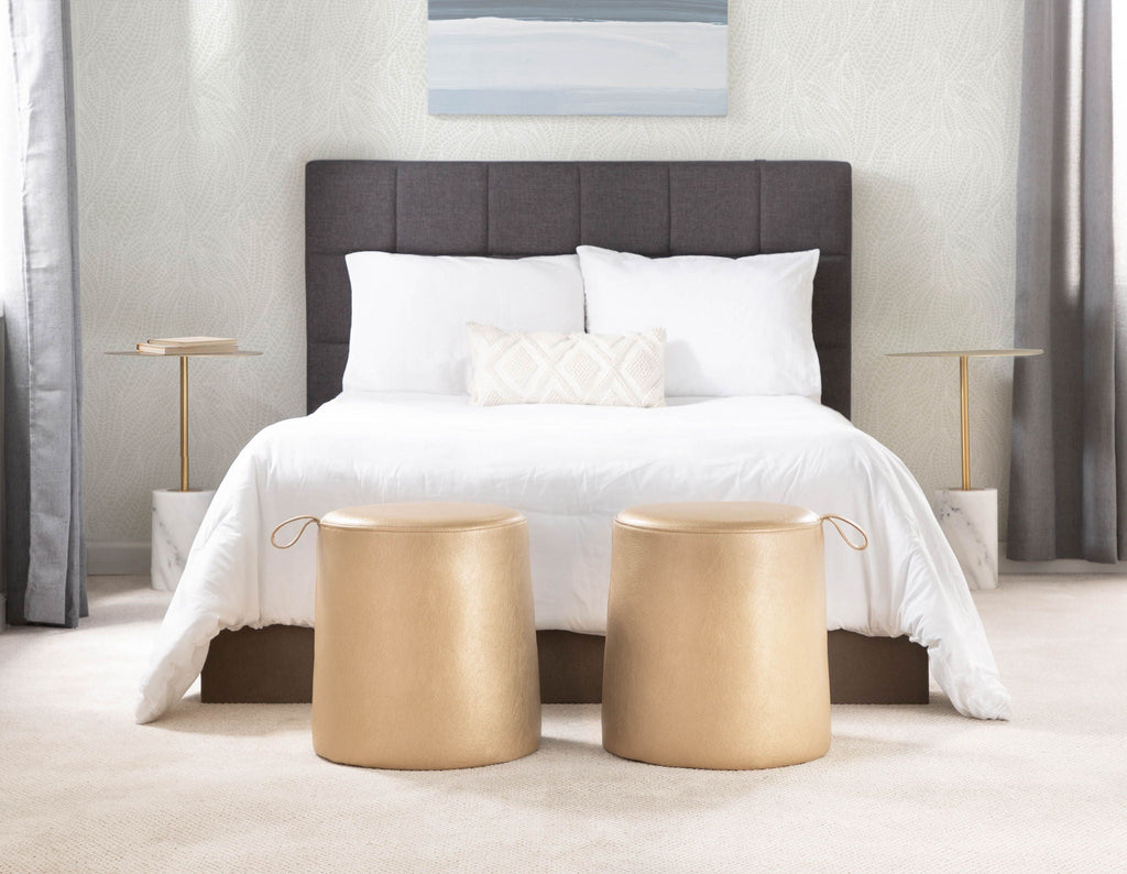 Contemporary Side Table with Concrete Base - Pearl Silver or Black
