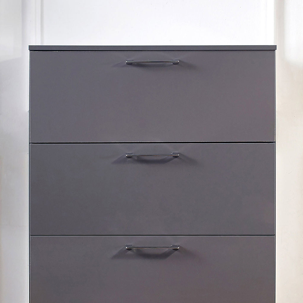 Glossy 4 Drawer Accent Chest with Deep Storage - Dark Gray or White