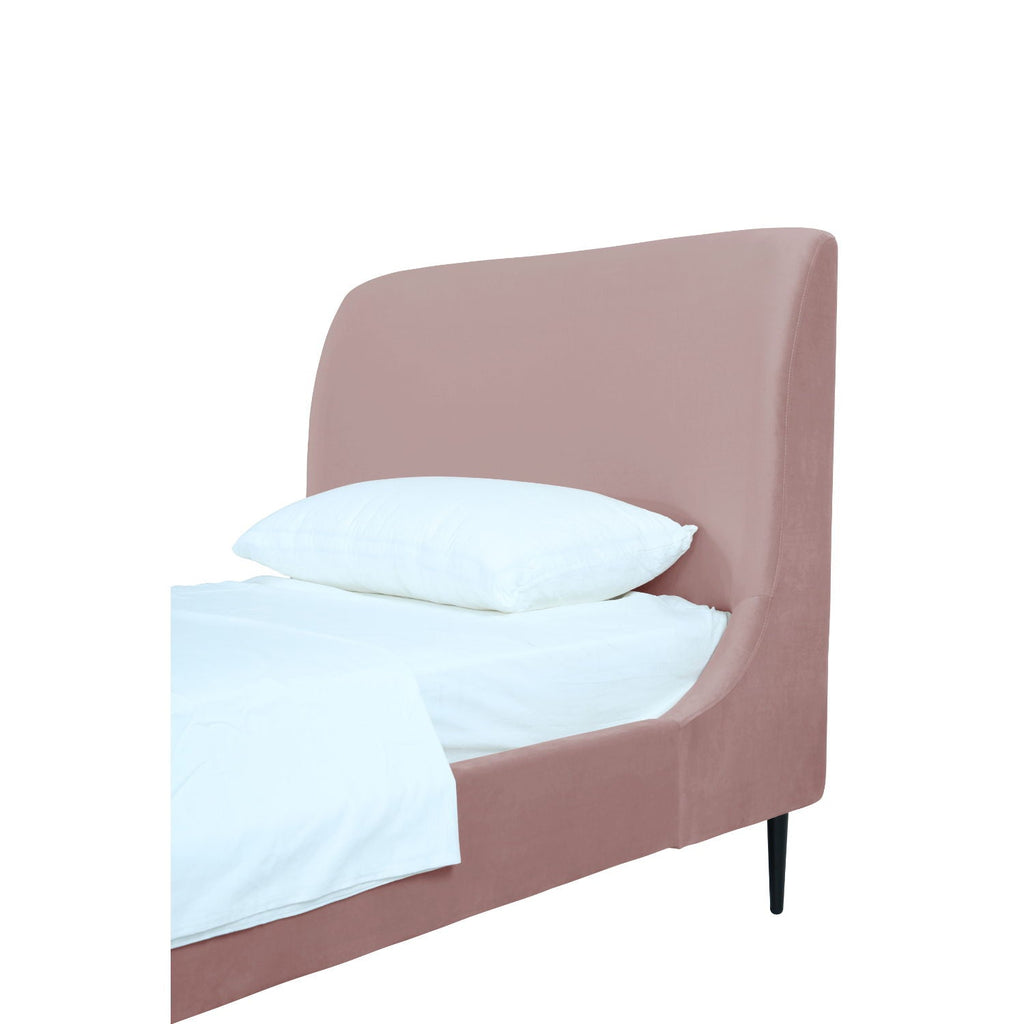 Heather Upholstered Bed with Curved Headboard - Multiple Colors
