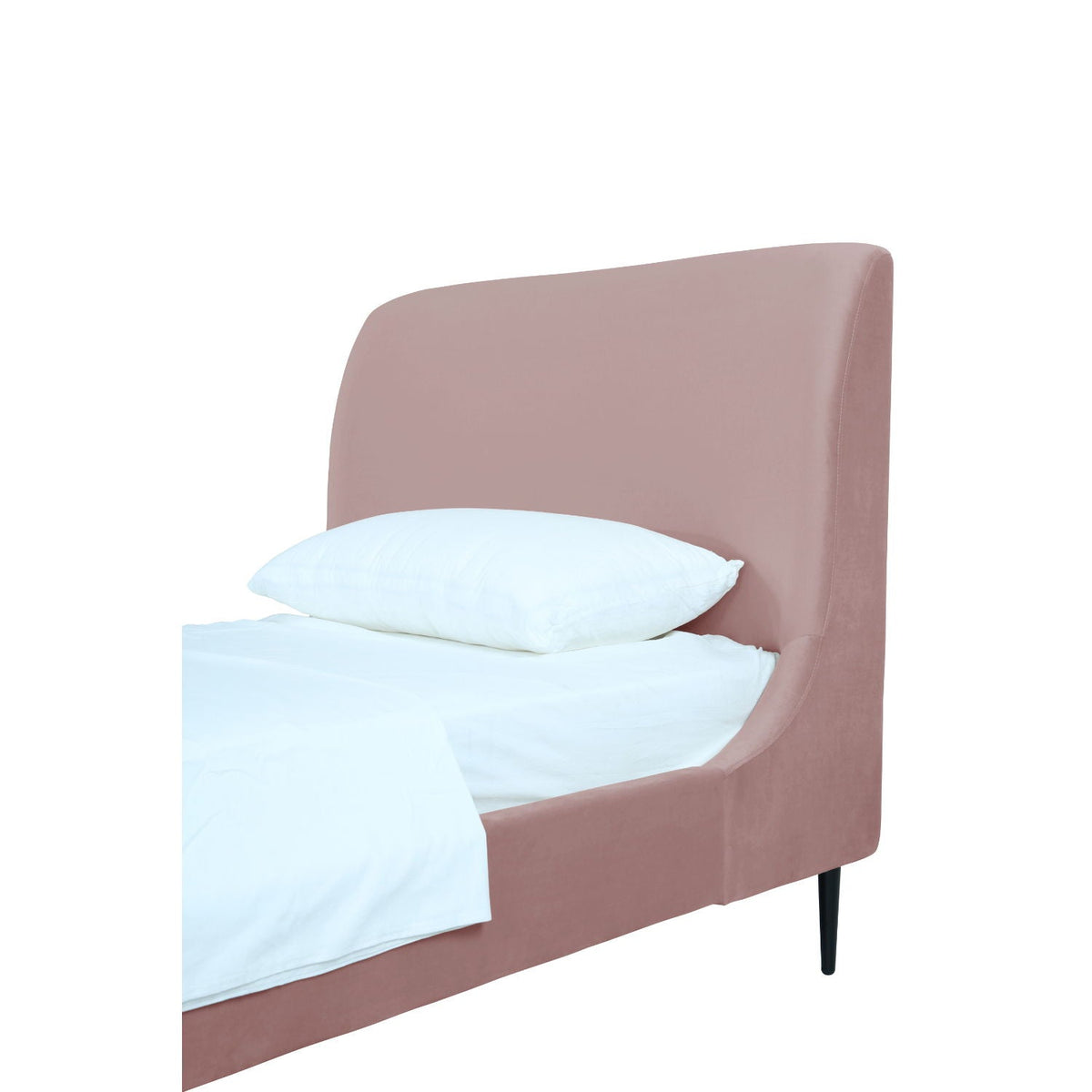 Heather Upholstered Bed with Curved Headboard - Multiple Colors