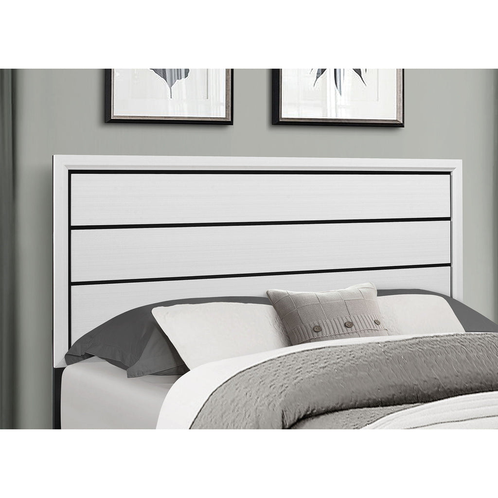 Mirage Panel Bed with Contemporary Headboard - Available in Dark Gray or White