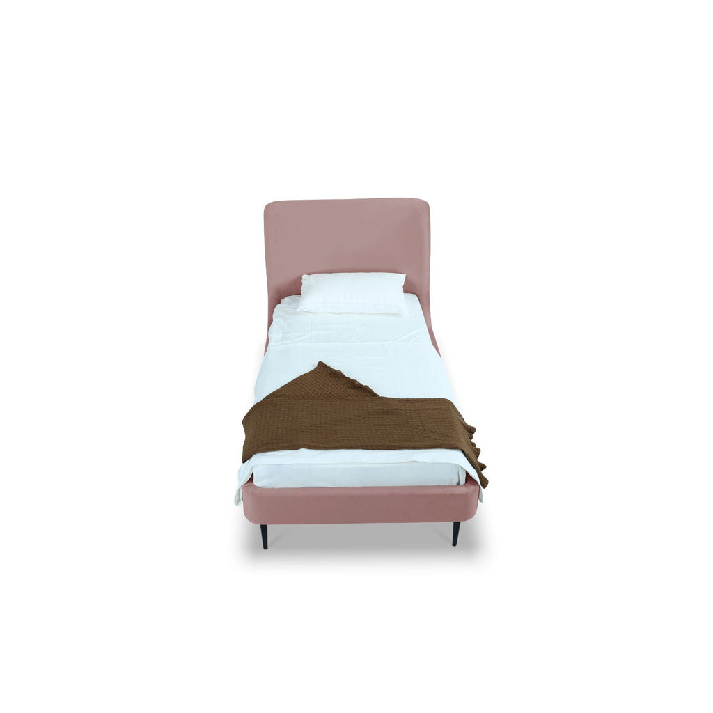 Heather Upholstered Bed with Curved Headboard - Multiple Colors