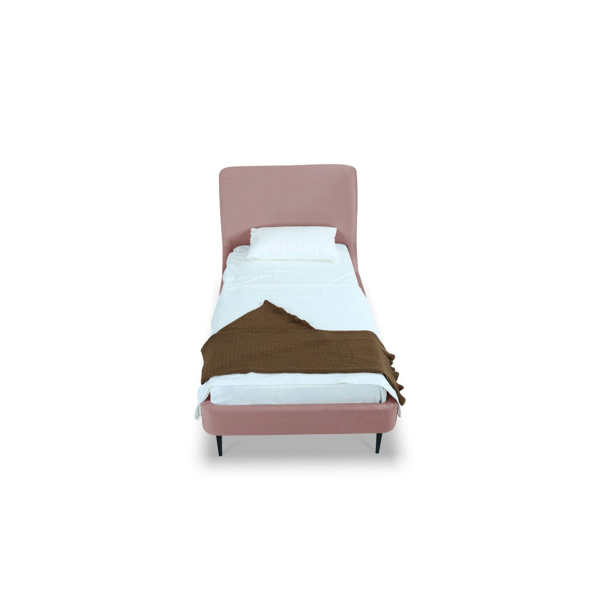 Heather Upholstered Bed with Curved Headboard - Multiple Colors