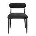 Side Chair Set with Metal Frame and Padded Armrests - Black or Beige