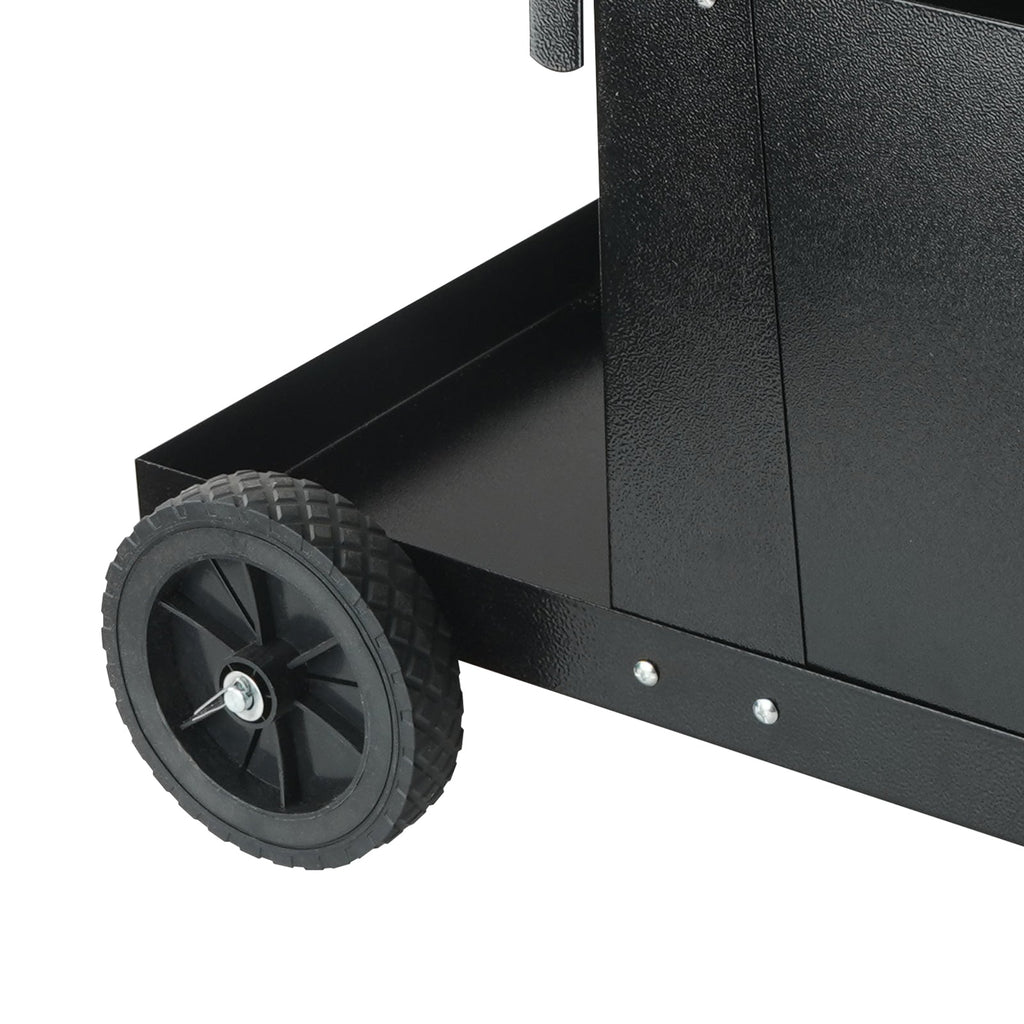 Heavy Duty 2-Tier Welding Cart with Lockable Cabinet - Black