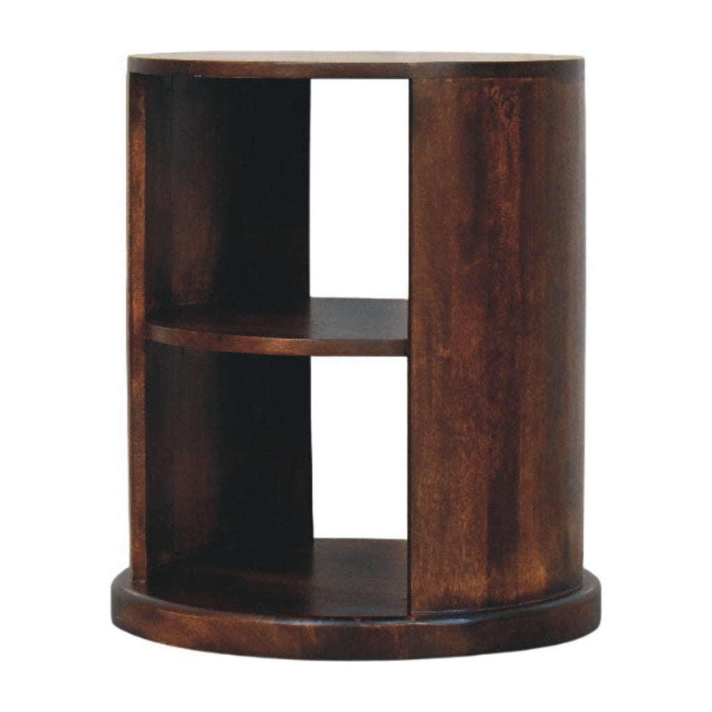 Solid Wood Ventura Side Table with Handcrafted Design - Walnut