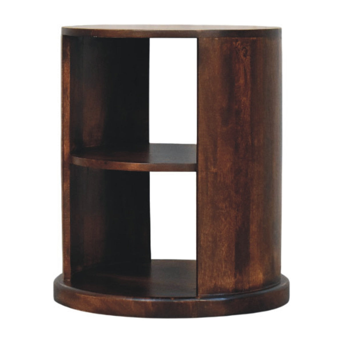 Solid Wood Ventura Side Table with Handcrafted Design - Walnut
