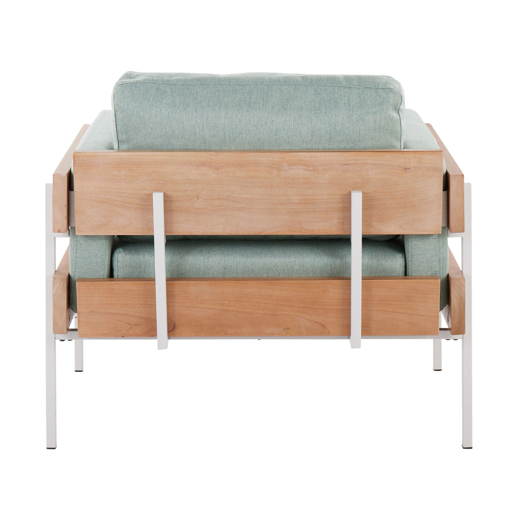 Stylish Materials Farmhouse Arm Chair with Cushioned Seating - Gray or Green