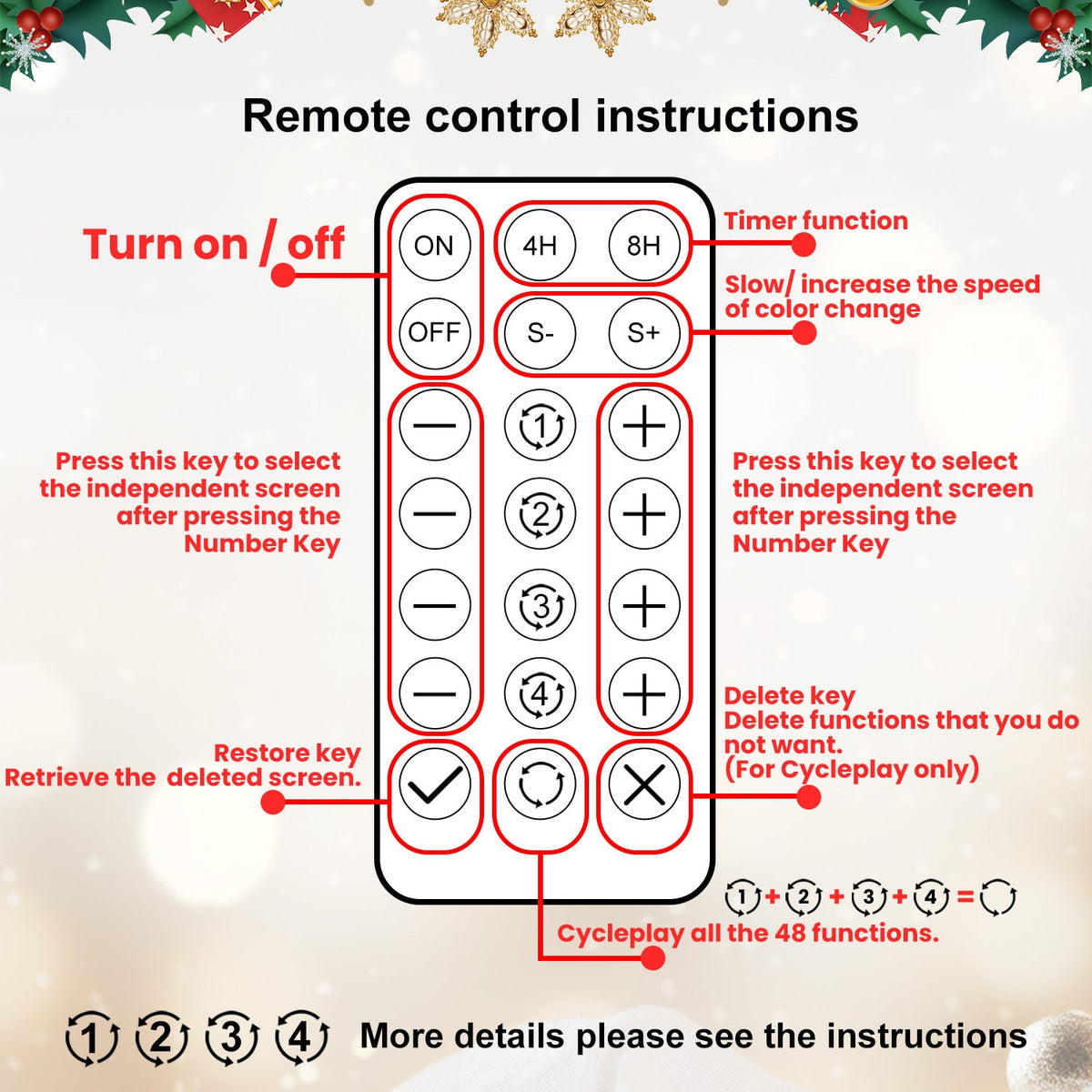 7FT Prelit Christmas Tree with 340 RGB LED Lights - Multicolor