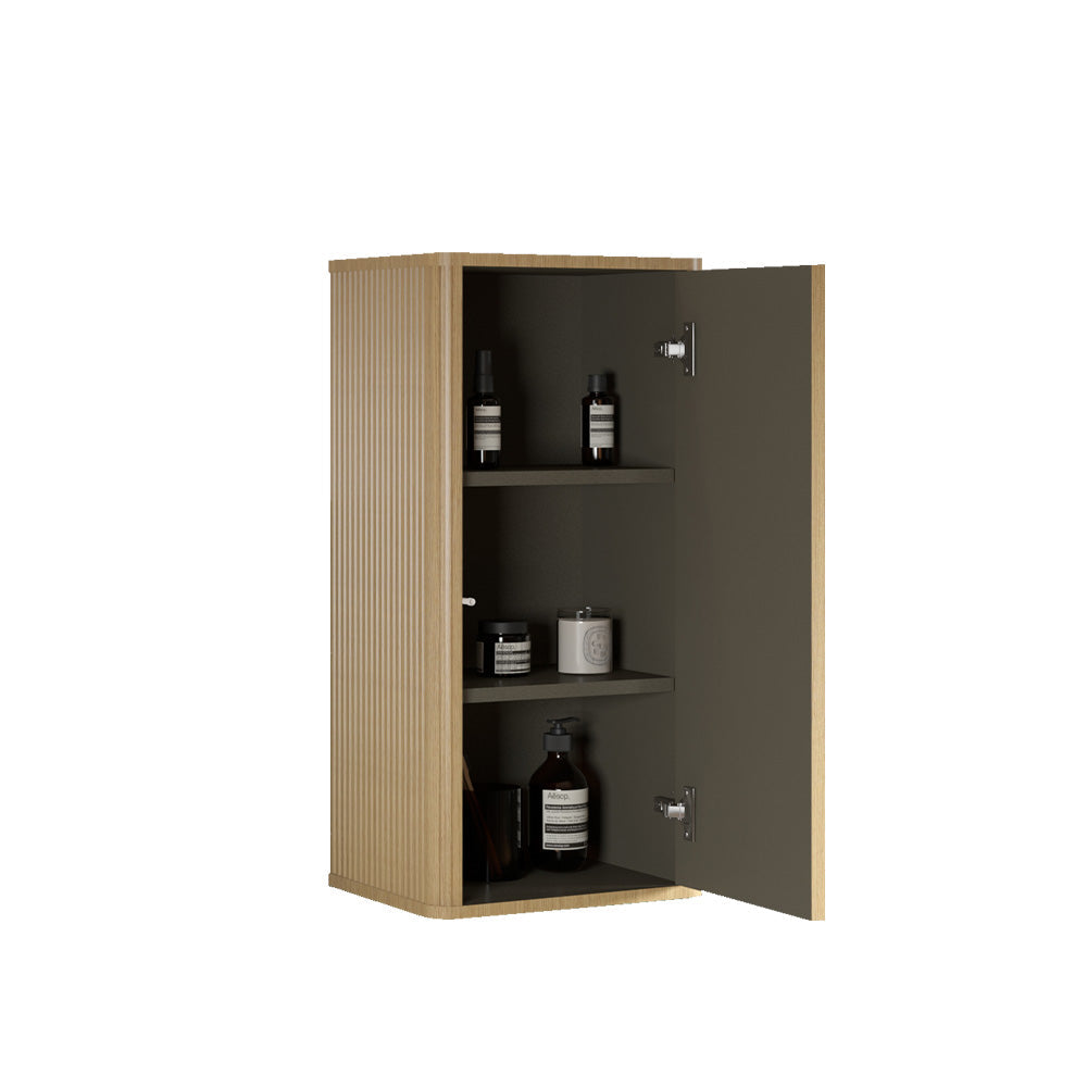 Floating Side Cabinet with Striped Texture - Bathroom Storage