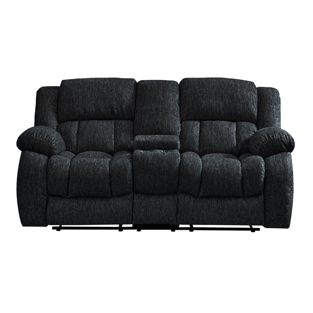 Console Reclining Loveseat with Manual Motion - Black or Gray