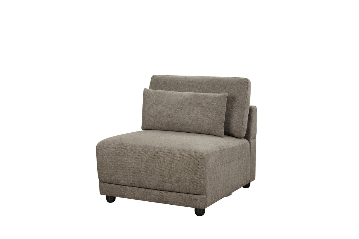 Rylie Modular Sectional Sofa with Toss Pillows - Dark Brown