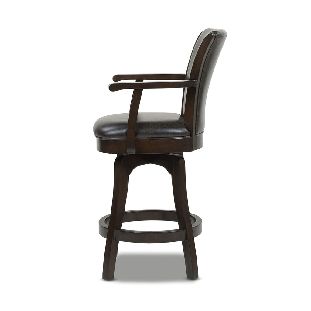 Swivel Counter Height Bar Stool with High Backrest and Solid Hardwood - Multiple Colors