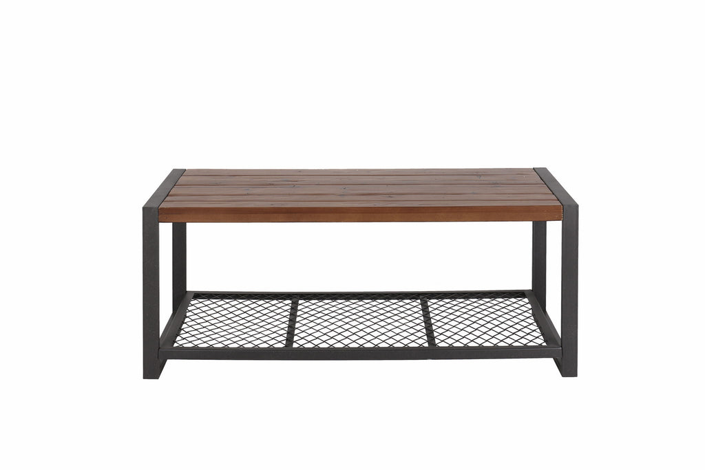 Console Coffee Table with Reclaimed Wood Finish - Natural