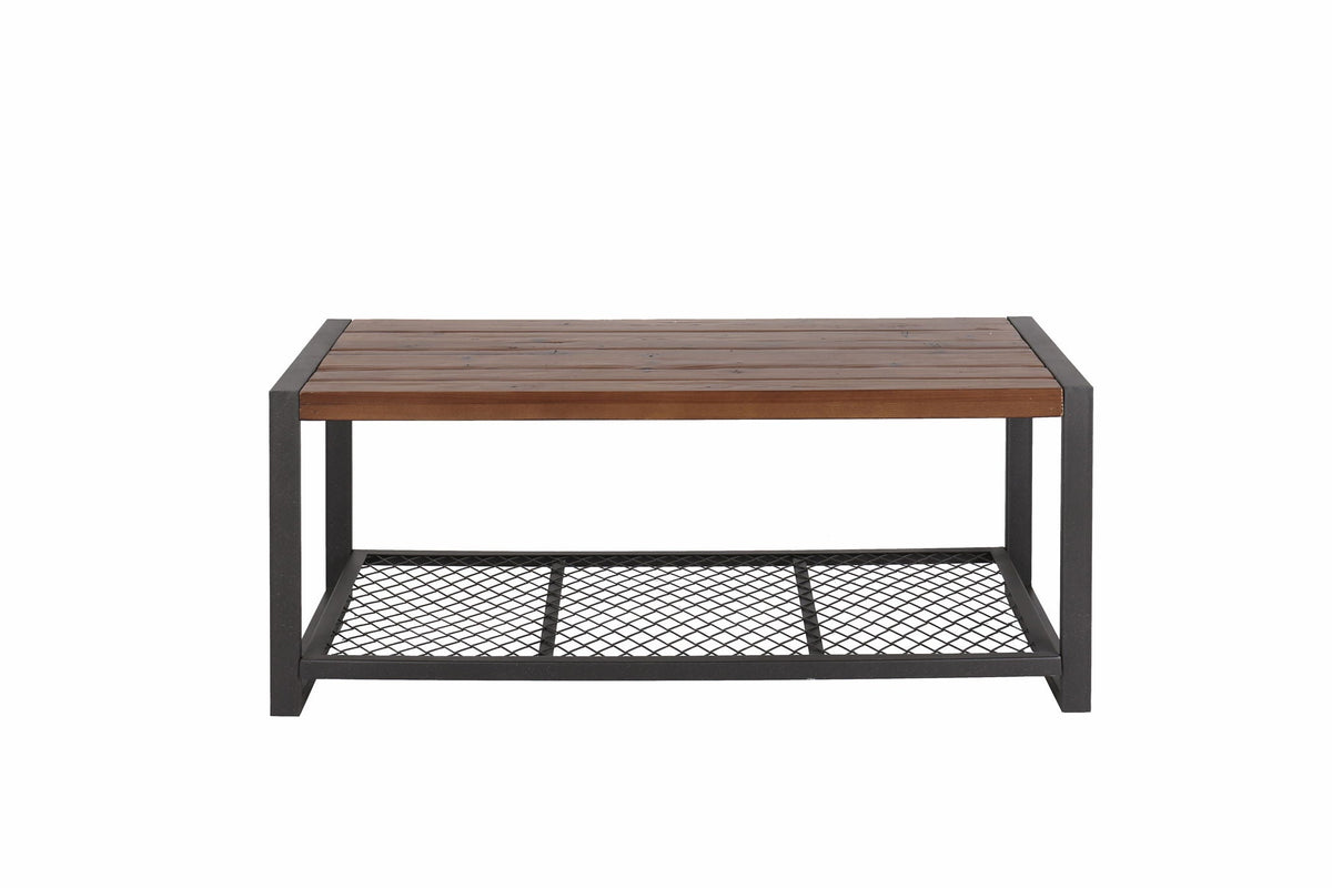 Console Coffee Table with Reclaimed Wood Finish - Natural