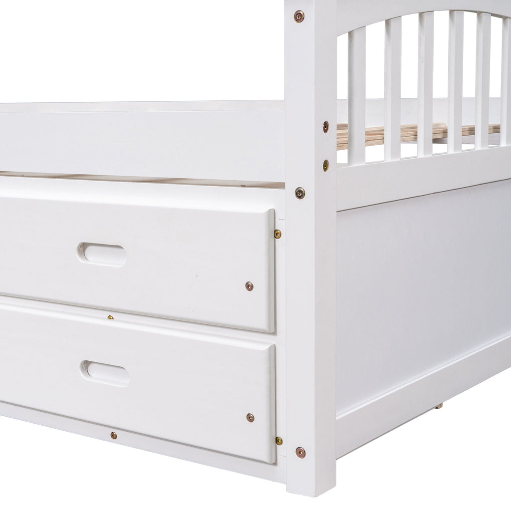 Solid Wood Twin Storage Bed with 6 Drawers - Multiple Colors