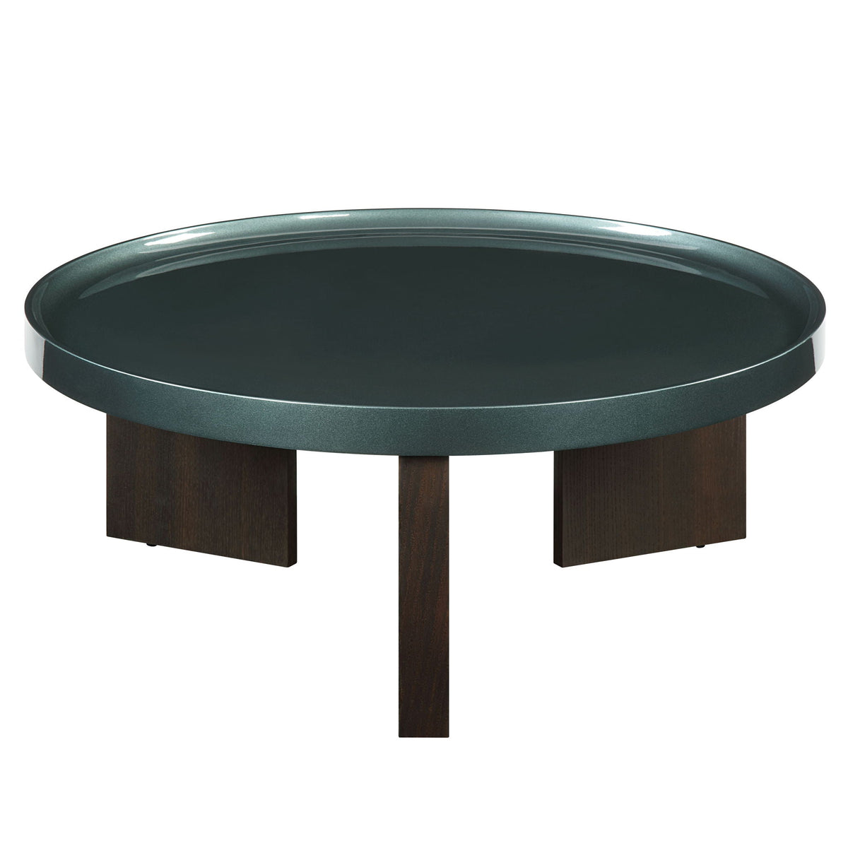 Elegant Design Coffee Table with High Gloss Top - Dark Green or Dark Brown