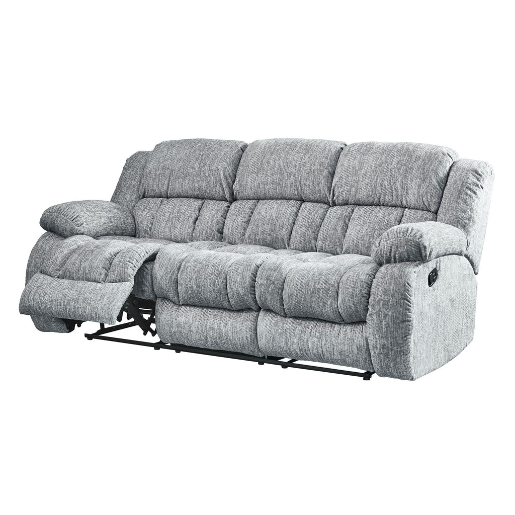 Gray Reclining Living Room Set with Manual Reclining Features - 3 Piece