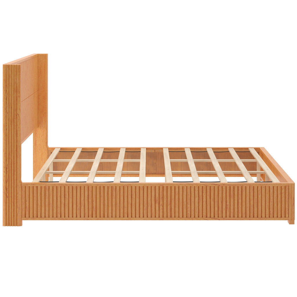 Platform Bed Frame with Headboard, Floor Standing Design - Queen & King