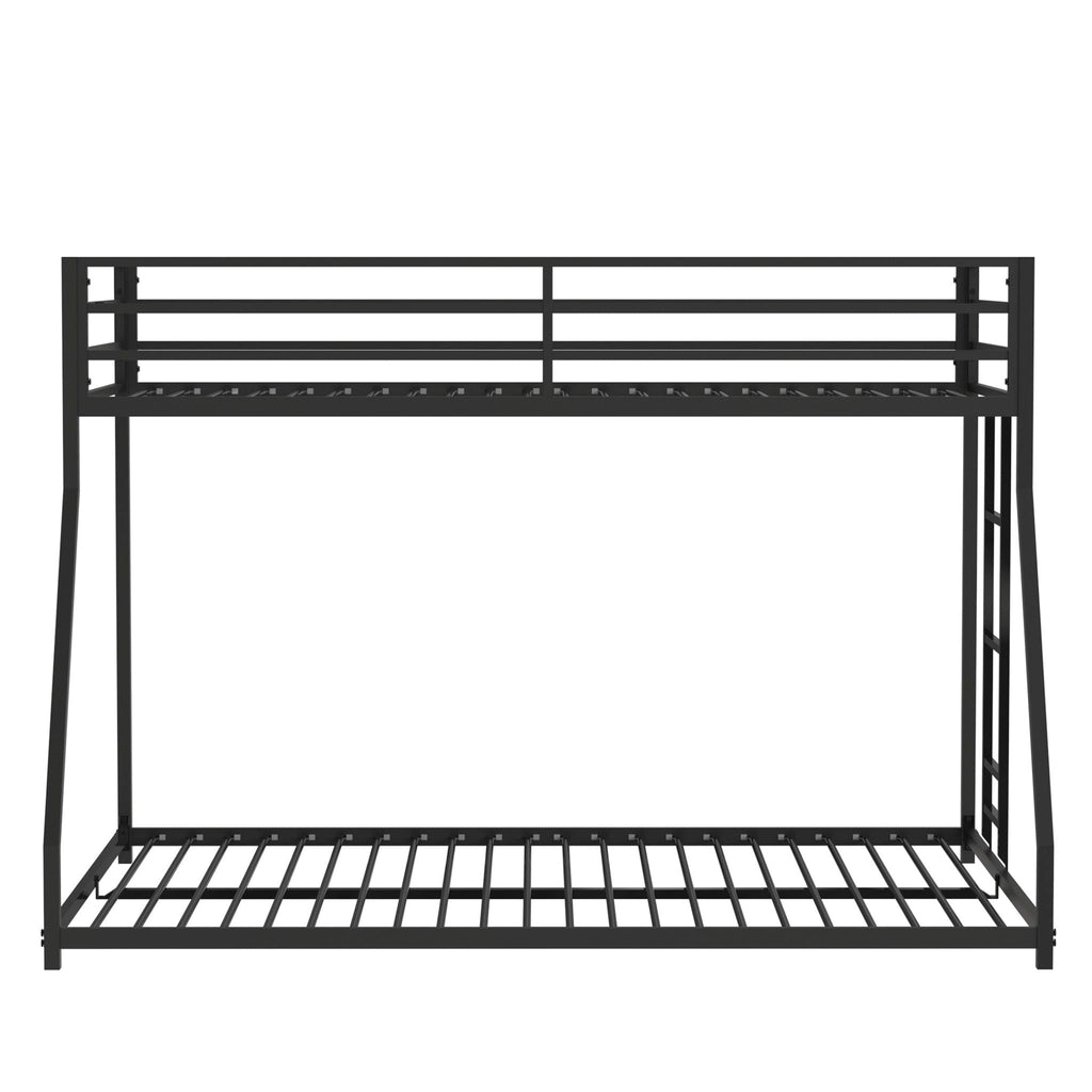 Metal Bunk Bed with Guardrails – Black