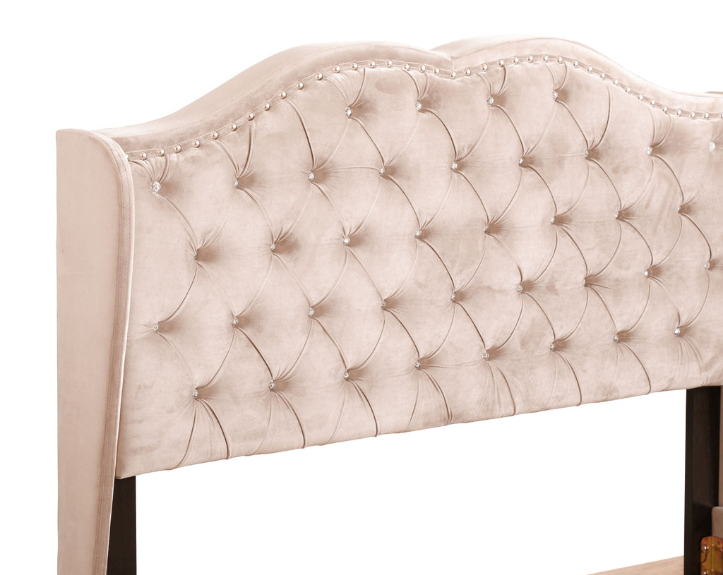 Transitional Upholstered Bed with Jewel Tufting – Multiple Colors