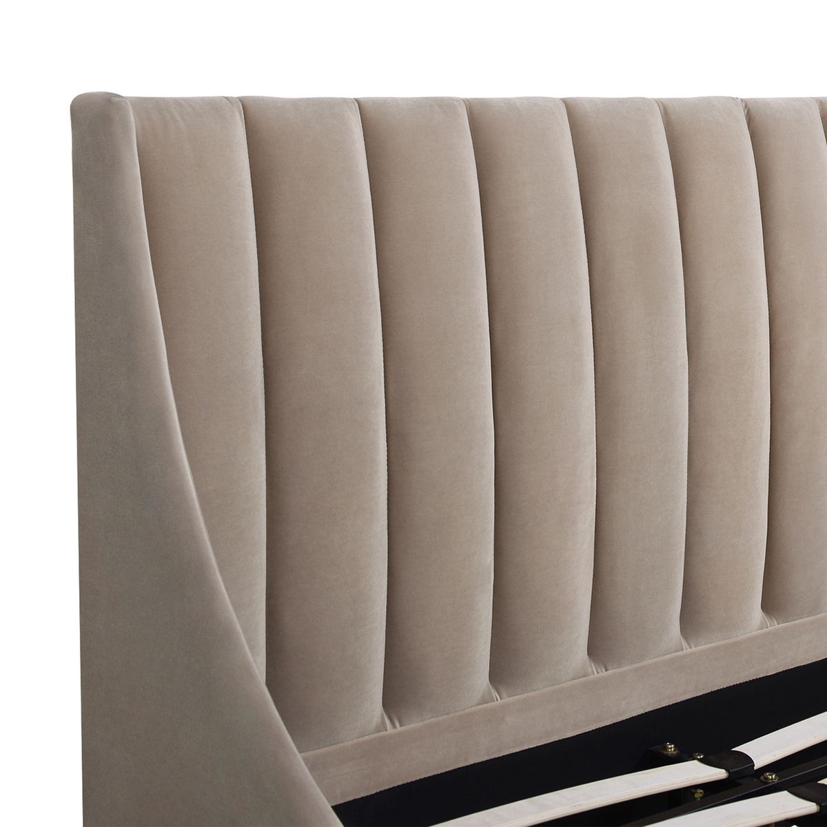 Vertical Tufted Modern Headboard Platform Bed Set with Upholstered Finish - Multiple Colors
