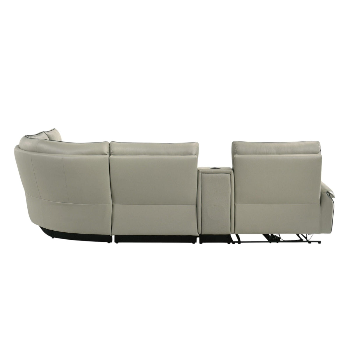 Power Motion Sectional Sofa with Cinematic Console - Light Gray