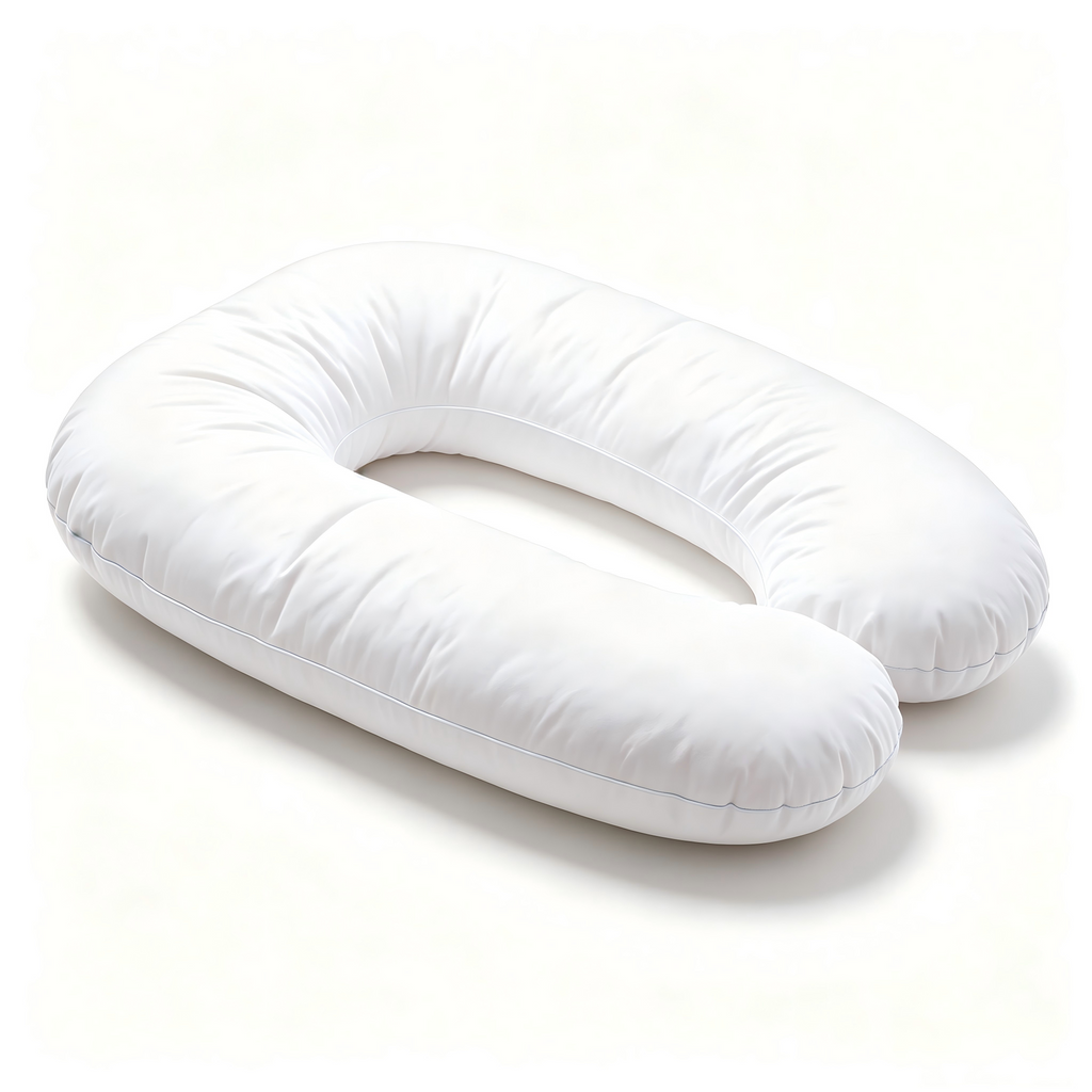 U-Shape Pregnancy Body Pillow with Premium Cotton Support - White