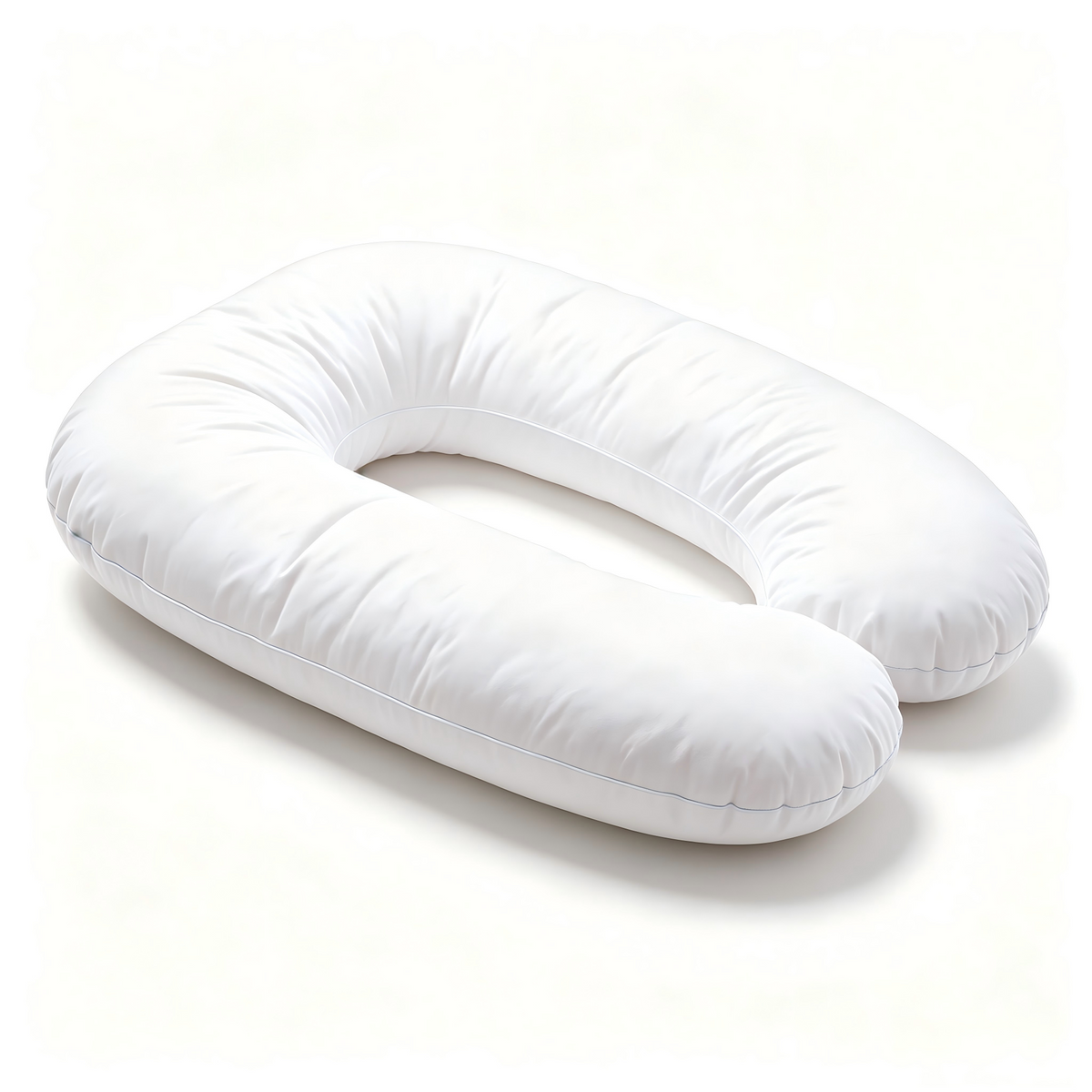 U-Shape Pregnancy Body Pillow with Premium Cotton Support - White