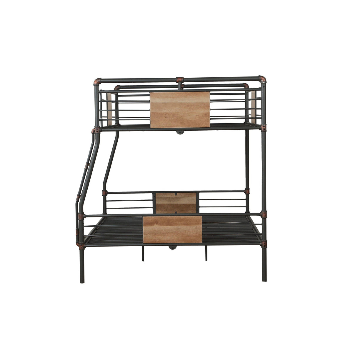 Full Long / Queen Bunk Bed with Guard Rails - Black