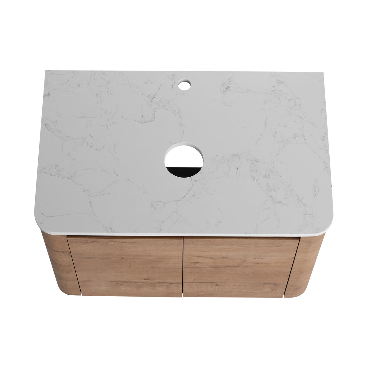 30" Wall-Mounted Bathroom Vanity with Soft-Close Doors - Imitative Oak