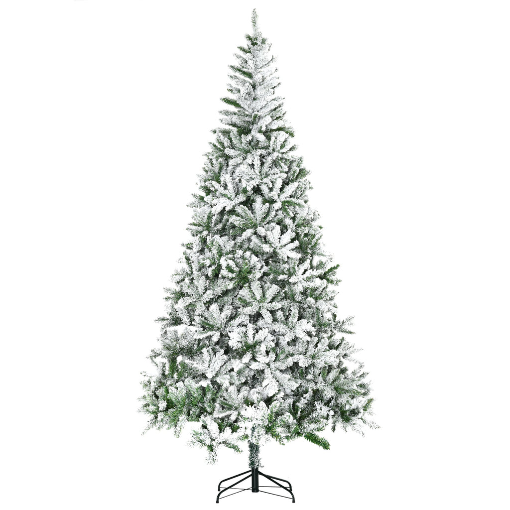 9' Tall Unlit Snow Flocked Pine Christmas Tree - Artificial Pine