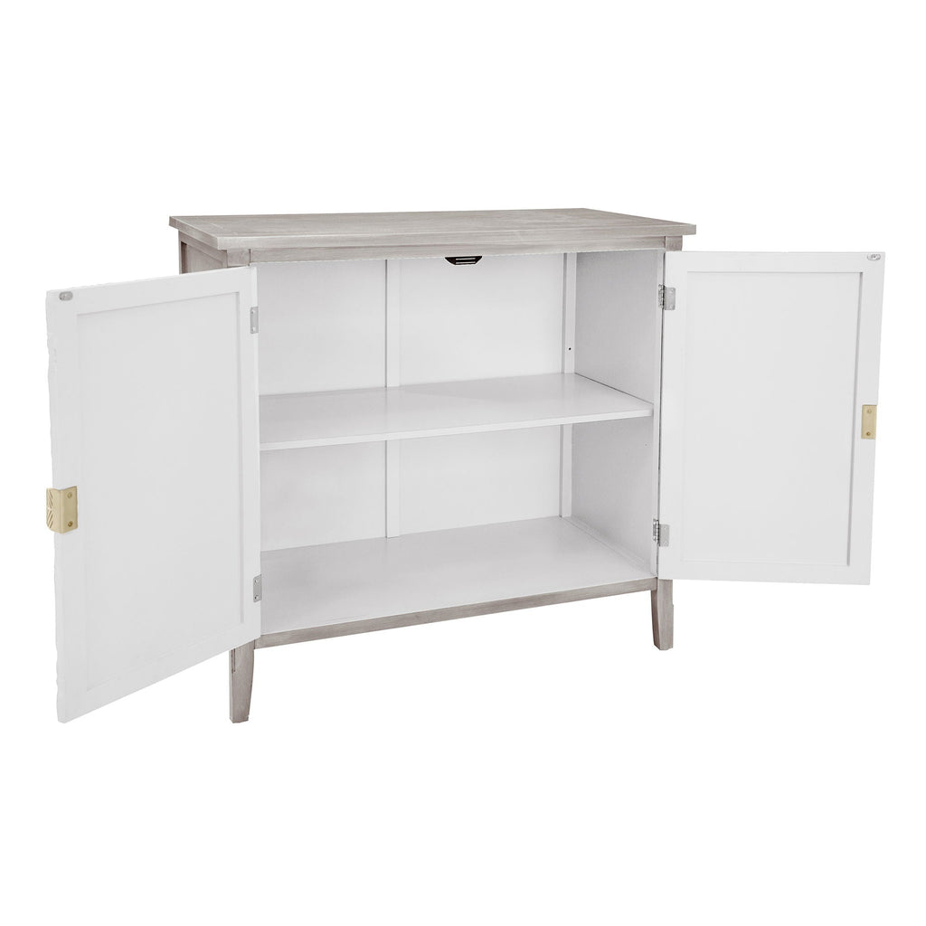 Light Gray 2 Door Cabinet with Adjustable Shelf - Bedroom Storage