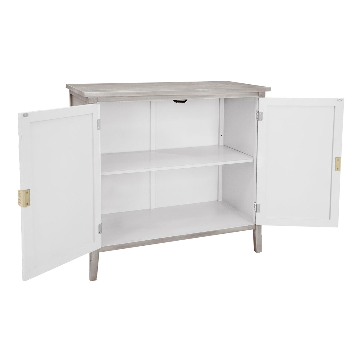 Light Gray 2 Door Cabinet with Adjustable Shelf - Bedroom Storage
