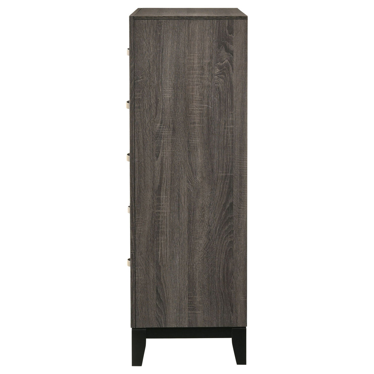 Smoke Gray 5 Drawer Chest with Solid Wood Construction - 5 Drawers