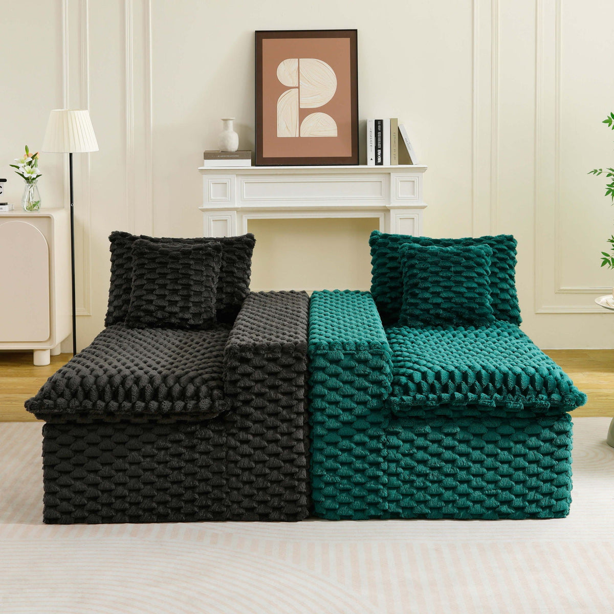 Multifunctional Stationary Sofa with Adjustable Layout - Choice of Color