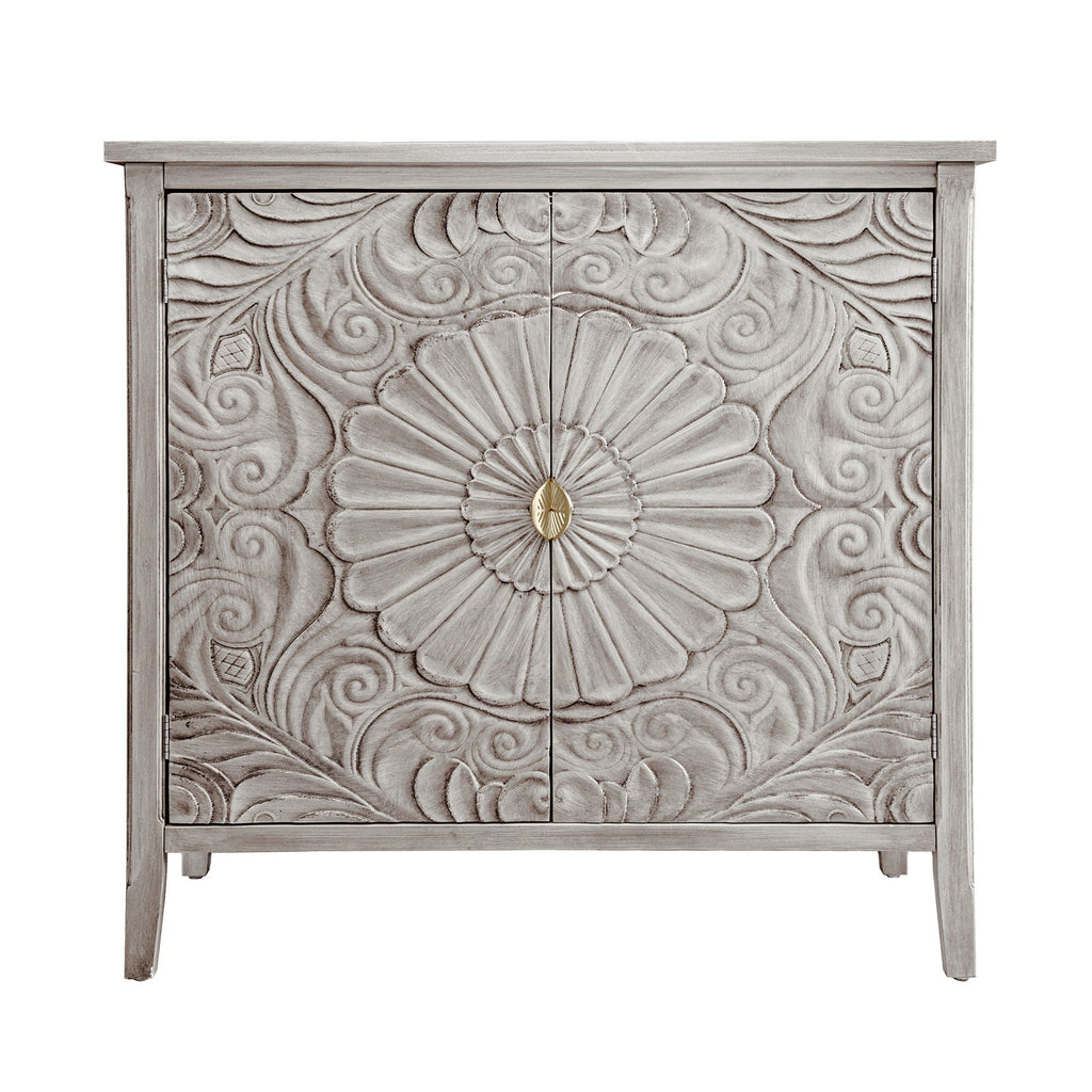 Light Gray 2 Door Cabinet with Adjustable Shelf - Bedroom Storage