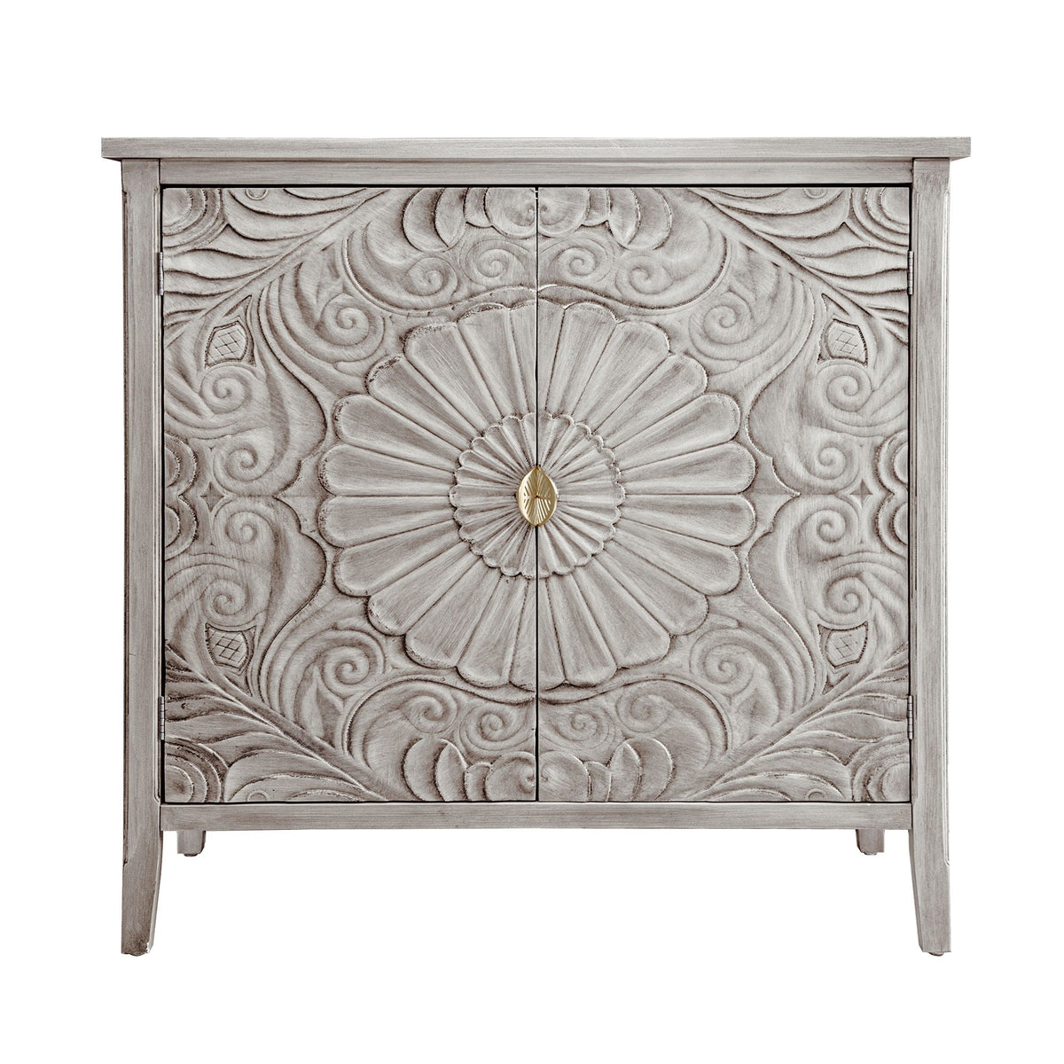 Light Gray 2 Door Cabinet with Adjustable Shelf - Bedroom Storage