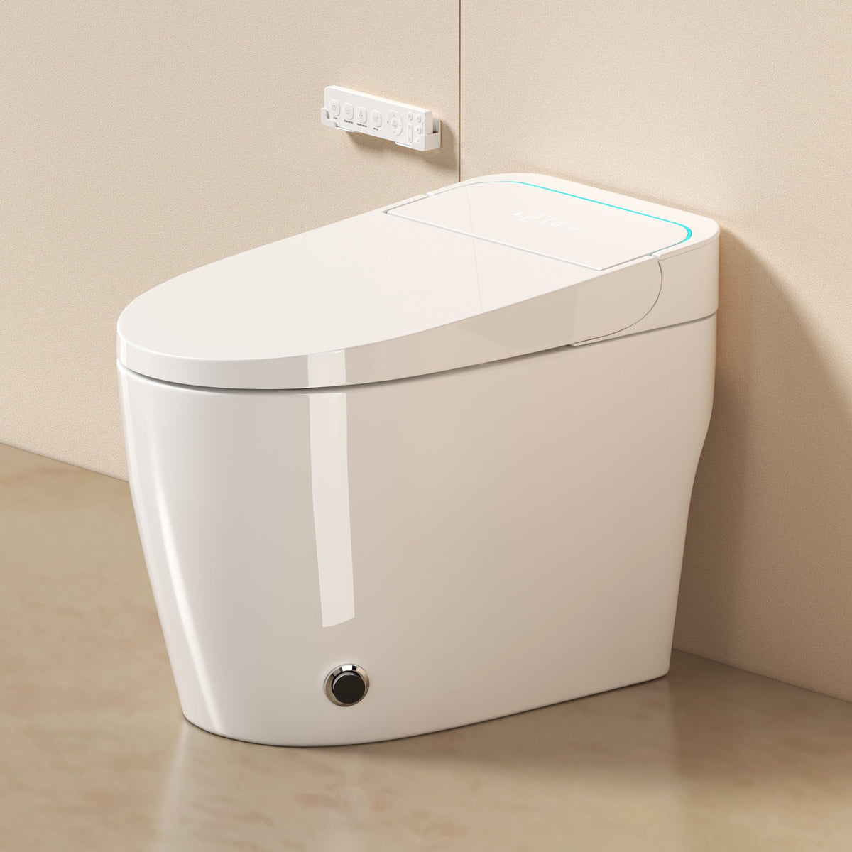 Smart One-Piece Toilet with Bidet and Auto Seat - White