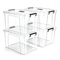 90 QT Plastic Storage Bins with Lids - 4 Pack, Heavy-Duty