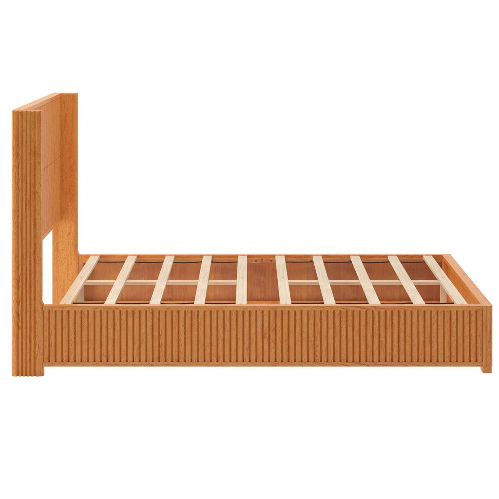 Platform Bed Frame with Headboard, Floor Standing Design - Queen & King