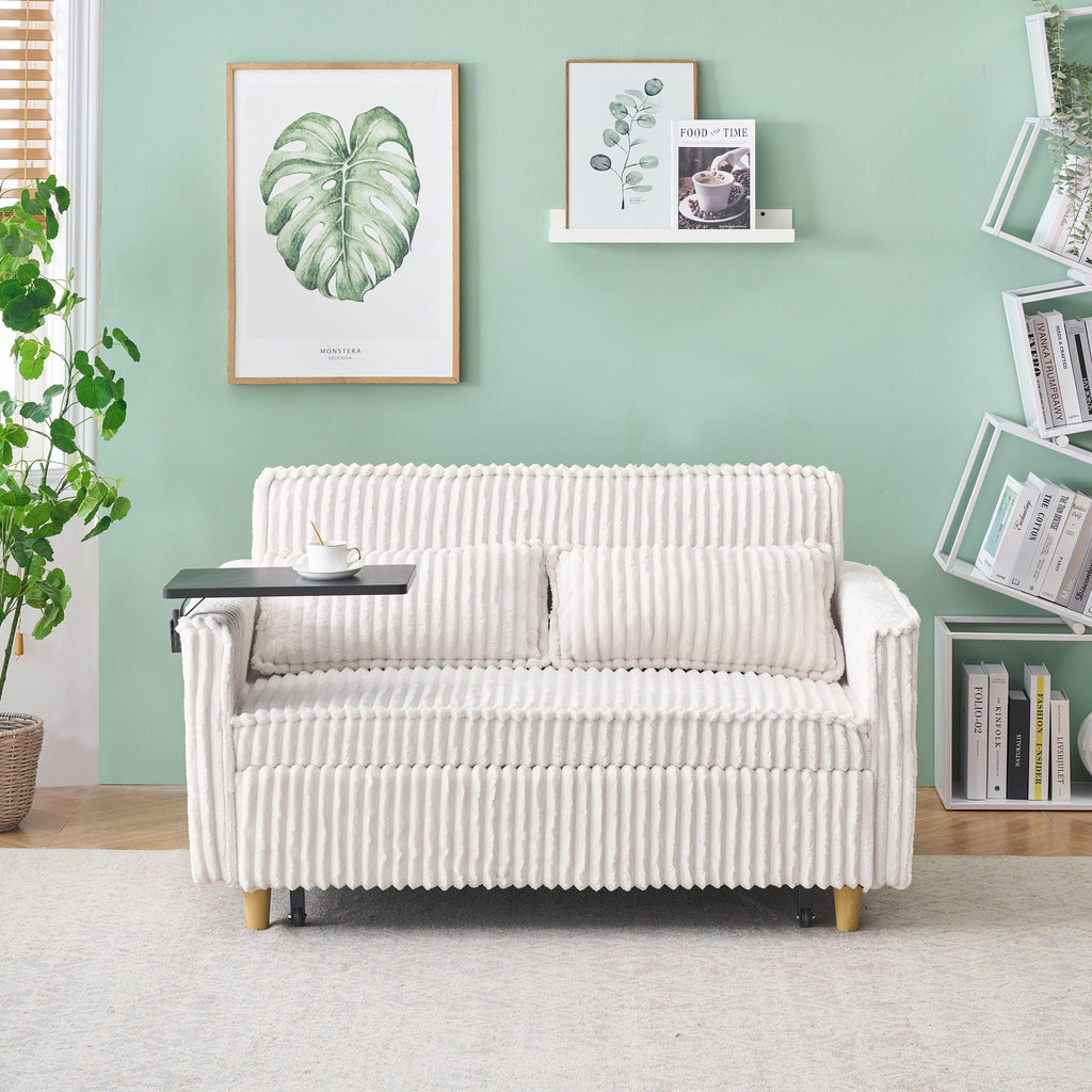 Pull Out Sofa With Movable Tabletop and USB Ports - Multiple Colors
