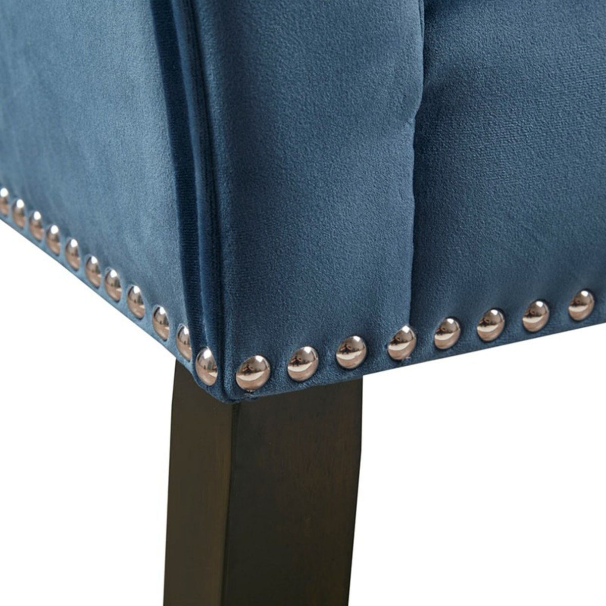 Welburn Upholstered Bench with Low Back and Flared Arms - Blue, Light Blue, or Beige