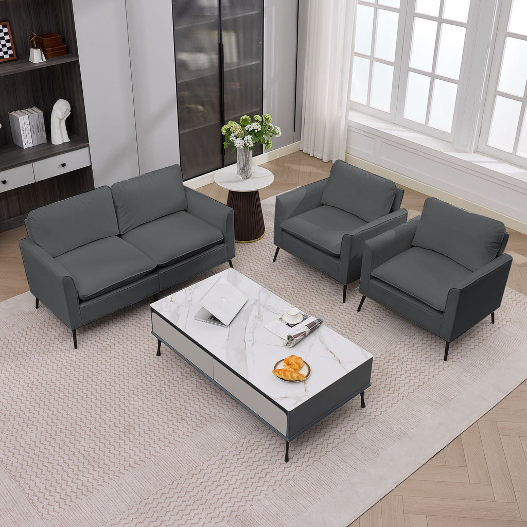 Upholstered Loveseat with Plush Headrest - Multiple Colors